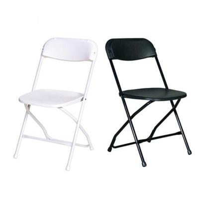 China Campingrental Popular White Indoor Outdoor Light Weight Garden Party Easy-Carry Plastic Folding Chair for sale