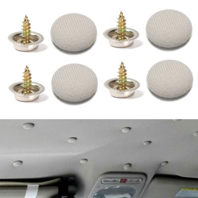 China Iron+fabric Interior Car Roof Buckles Headliner Ceiling Fabric Fastener Clips Screw-On Covers Automotive Care Fabric Buckle Rivets Retainer for sale