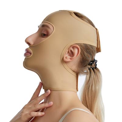 China Antibacterial Non-surgical Medical Cloth Slimming Face Lift Stretch Liposuction Clothing Chin V Thin Facial Line Full Band for sale