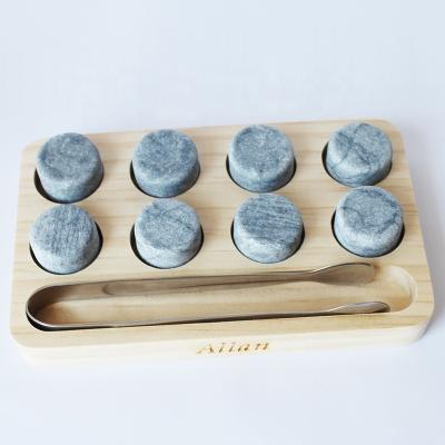 China Sustainable set of 8 Freezable Customized Amazon Success Whiskey Stones with wooden tray for sale