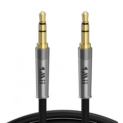 China 1Mii Car Stereo High Density Nylon Braid 3.5MM Audio Male Cable For Car / Speakers for sale