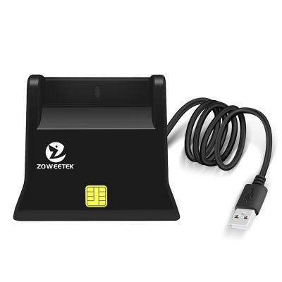 China In Zoweetek Current USB 2.0 Chip Smart Card Reader SIM and ID Card Reader for MAC OS and Windows ID-1 (Normal) for sale