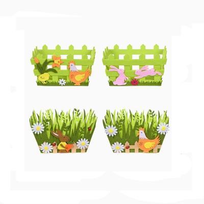 China 2022 NEW Modern Easter Square Nonwoven Easter Decor Easter Bucket Baskets Decoration For Eggs for sale