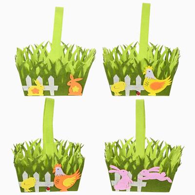 China 2022 NEW Modern Easter Baskets With Handle Nonwoven Easter Decoration Easter Bucket For Eggs Bags Wholesale for sale