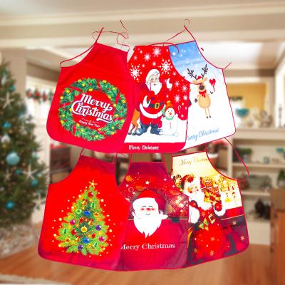 China 2021 Indoor Christmas Decor Kitchen Santa Christmas Apron For Props 60X80CM Christmas Decorations Christmas Decorations Goods for sale