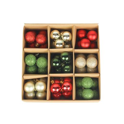 China Chirstmas decor 54pcs 3CM Christmas balls for tree decorations Xmas ball set Christmas tree balls bolas de navidad 2021 for sale