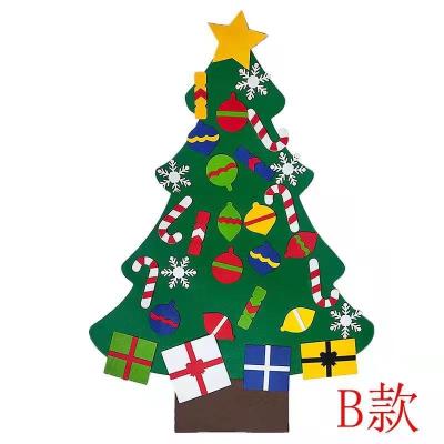 China Hot Selling Christmas Deoration 2021 DIY Felt Christmas Tree Door Window Decorations Kids Hanging Gift For Xmas for sale