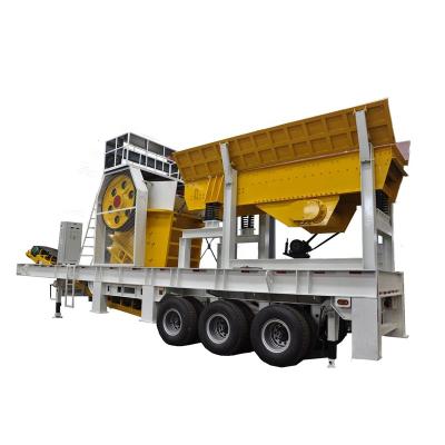 China Stone Crushing Line Feeding Track Belt Conveyor Fine Waste Used Jaw Crushing Stone Mobile Crusher for sale