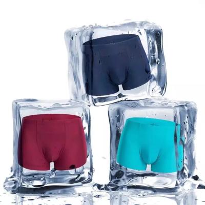 China Ice Antibacterial Briefs For Men's Boxers Men Boxer Briefs Breathable Organic Bamboo Sexy Underwear for sale