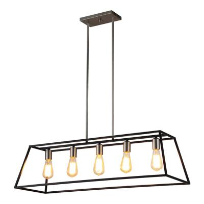 China Agnes Trapezoid Industrial Pendant 5-Light Modern Black Metal Hotel Pendent Lamp For Restaurant Home Hotel for sale