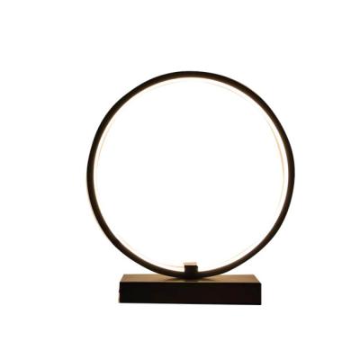 China Modern Round Ring Black Flexible Electric Switch Contemporary Home Decoration Plus LED Table Lamp Lighting for sale