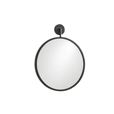 China Home WALL Decoration Black Metal Round Wall Mirror For Living Room Bathroom Dressing Room for sale