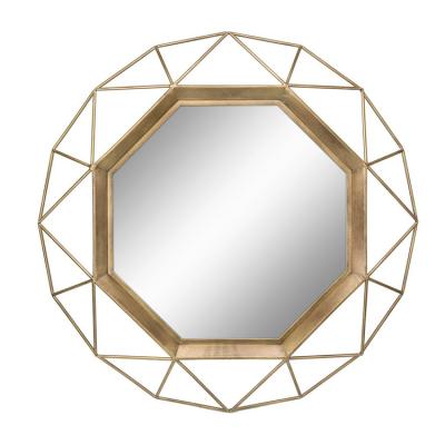 China Modern Home WALL Decoration Gold Metal Round Mirror Wall Mirror for Living Room and Hallway for sale