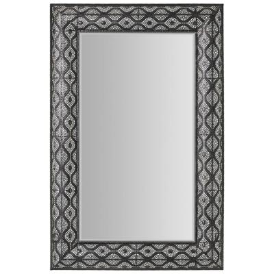 China Oriental Decorative Moroccan Cutwork Vintage Wall Decoration Black Square Mirror for sale