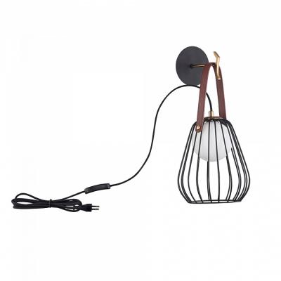 China Contemporary Home Decoration Light Modern Black Iron Cage Wall Lamp For Bedroom Cloakroom Living Room for sale