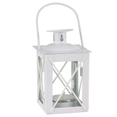 China Home Decoration Mini Cross Decorative Vintage Led White Metal Lantern Daily Hanging Or Portable Metal Lantern for sale