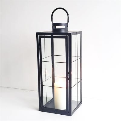 China Wholesale New Romantic Candlelight Design Home And Garden Metal Iron Classic Black Lantern for sale