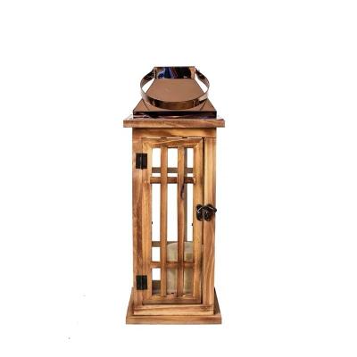 China Decorative Garden Lantern Light Wooden Material And Yes Handmade Home Decoration for sale