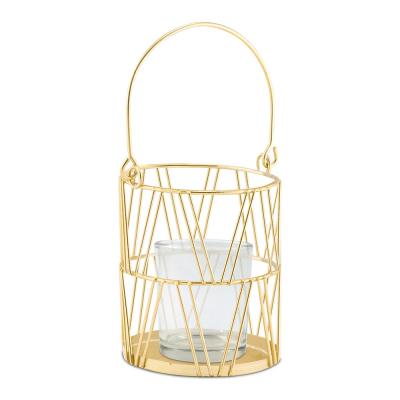 China WEDDING Geometric Modern Gold Indoor Or Outdoor Party Decor For Sconce Lantern for sale