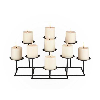 China Home Decoration Black Table Candelabra For Wedding Candelabra Light Centerpieces for sale