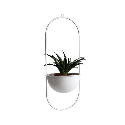 China Modern Decorative Wall Mounted Planter Flower Pot Balcony Metal Hanging Flower Pot for Garden for sale