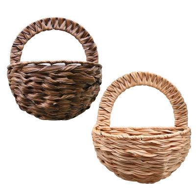 China Modern Eco-friendly Sea Grass Rattan Basket Wall Planter Wall Decor for sale