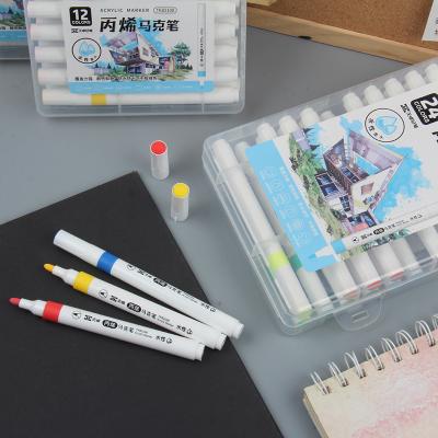 China Color Paint Marker High Quality 12/18/24/36 Colors Acrylic Marker Painting Pen Office Stationary Supply Set for sale