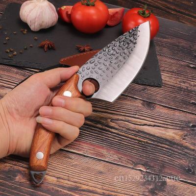 China Japanese Thickened and Improved Carbon Steel Hand Forged Hammer Bone Cutter Fish Blindfold Knife Butcher Knife Carbon Steel Kitchen Meat Cleaver for sale