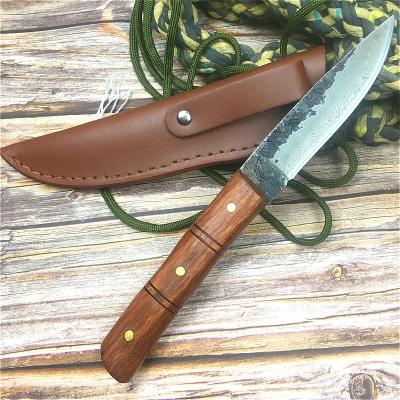 China 440c Carbon Steel 60HRC Damascus Model 440c Handle Straight Knife Bamboo Straight Outdoor Tactical Knife North American Knife Camping Knife for sale