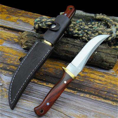 China PEGASI 7HR15MOV Carbon Steel Tactical Straight Knife North American Hunting Knife Self Defense Knife Home Slice Sharp Outdoor Knife + Holster for sale