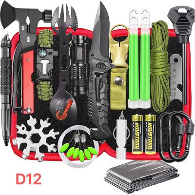 China Amazon Hot-selling Outdoor Survival Equipment Hiking First Aid Kit Snow WrenchMultifunctional Tactical Ax D12 for sale