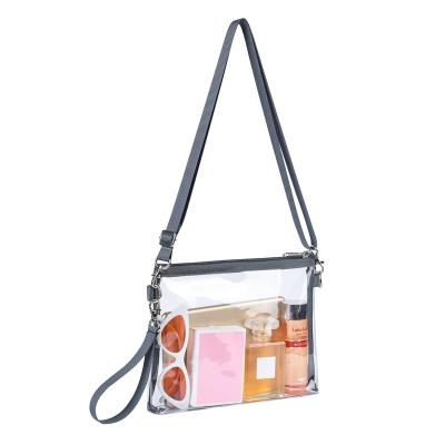 China High Quality Women's Waterproof Cross-body Single Shoulder Handbag For Work Outdoor Travel Clear PVC Toiletry Bag for sale