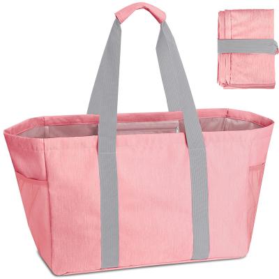 China Reusable Grocery Supermarket Canvas Oxford Cloth Large Capacity Outdoor Folding Shopping Tote Tote for sale