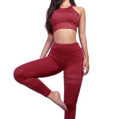 China New Women Gym Tank Tops Breathable Sleeveless Clothing Breathable High Waist Leggings Fitness Yoga Set for sale