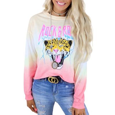 China 2021 New Arrival Women Anti-Wrinkle Long Sleeve Rock And Roll Crewneck Top Plain Sweatshirt for sale