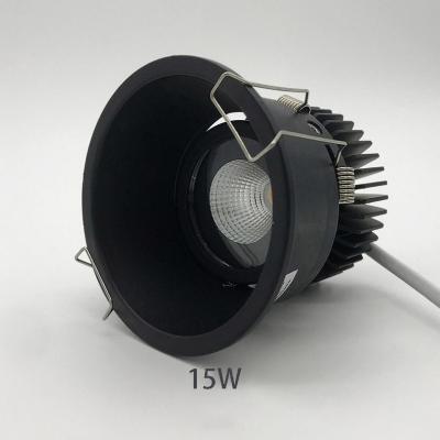 China Modern Keepwinled 15w Black Recessed LED Beam Angle 38 Degree Wall Mounted Round Aluminum Spotlight Downlight for sale