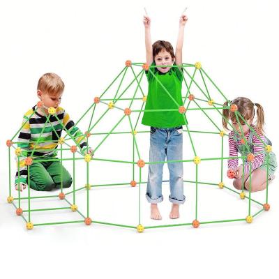 China Construction Toy 87 pcs educational DIY  fort builder fort building kit tent construction toys for sale