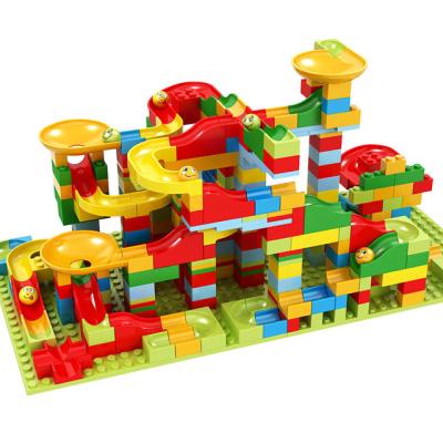 China Plastic 336PCS Marble Race Run Big Block Compatible Building Blocks Funnel Slide Blocks DIY Big Bricks Toys For Children gift for sale