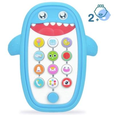 China Musical Hot Sale baby toys mobile phone with light and sound teething shark phone toys for toddlers Children perfect gifts for sale