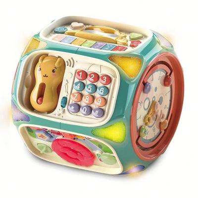 China ABS Baby Portable Activity Cube Toys Educational 8 IN 1 Multi functional Polyhedral Learning Sensory kids drum set toys for sale