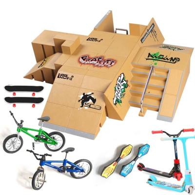 China Metal Mini Finger Skateboards Skate Park Kit Ramp Parts for Fingerboard Skate Park Ultimate Parks Training Props for sale