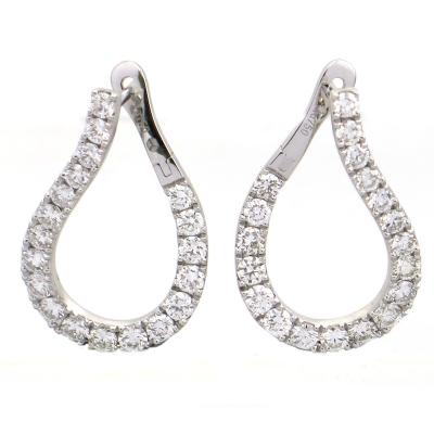 China Earrings Hunt Jewelry Wholesale Price Custom Logo No MOQ Classic White Jewelry 18K Gold Diamond Earrings for sale