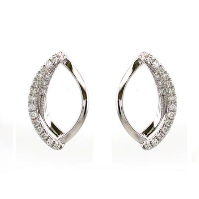 China Earrings Hunt Jewelry Wholesale Price Custom Logo No MOQ Classic White Jewelry 18K Gold Diamond Earrings for sale