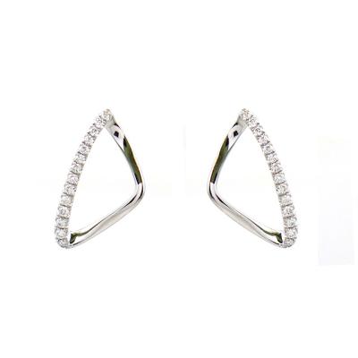 China Custom Fine Jewelry Wedding Diamond Earring Fashion 18K White Gold Earrings For Women for sale