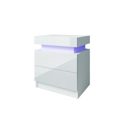 China Foldable Modern Simple Bedside Table With Colorful LED Lights Bedside Cabinet for sale