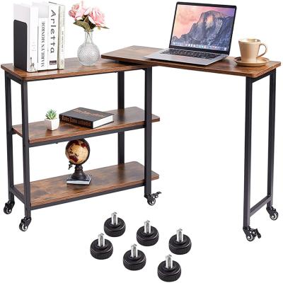 China Free Rotating 360 Degree Movable Extendable Modern Design With Storage Shelves Computer Desks With Shelf for sale