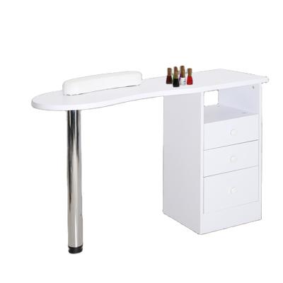 China Easy Manicure Table Technician Nail Art Beauty Salon Station Desk With 3 Drawer Chest Nail Table White for sale