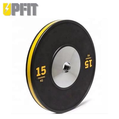 China New Designed Durable Competition Weightlifting Rubber Bumper Plate With Color Ring for sale