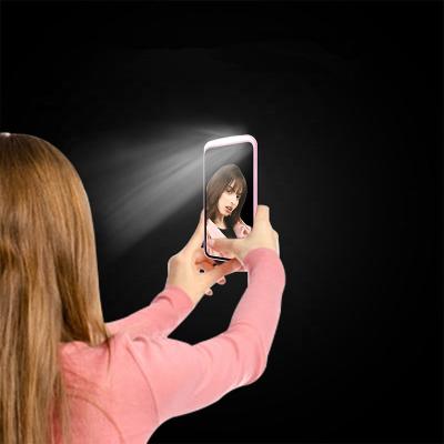 China New arrival soft tpu texture for iPhone 12 12 pro led fill light mobile phone case with Selfie Ring Light for sale