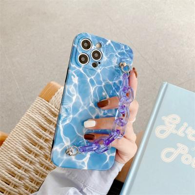 China Anti-fall For iphone Xs 11 xs 12 max wave pattern drop cross 12 pro anti - body strap phone case imd tpu soft cell phone cover for sale